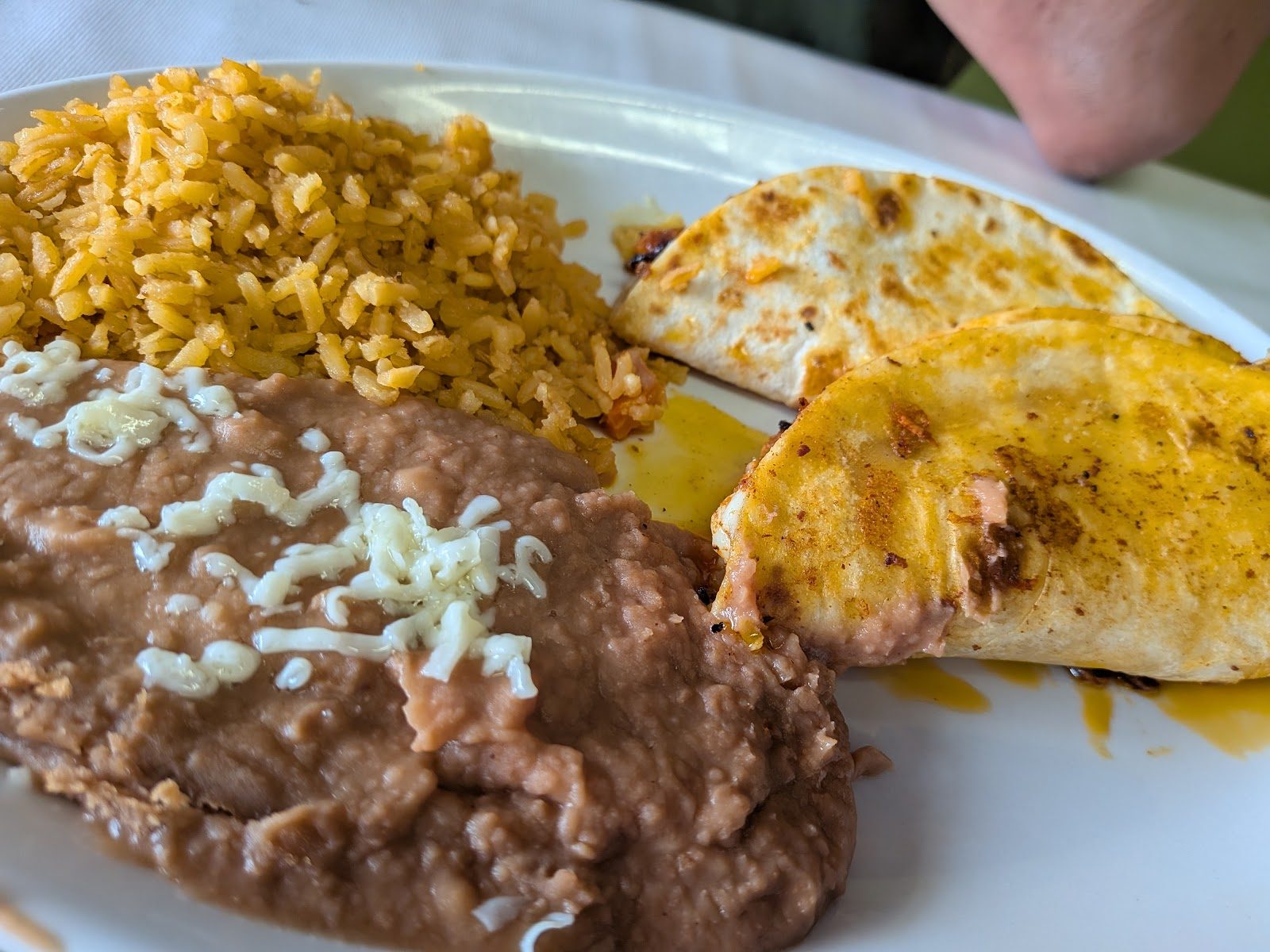 Plate with rice and beans